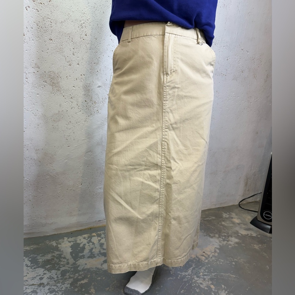 Vintage 2000s Denim Tan Beige Women's Long Maxi/Midi Skirt Size XS Old Navy - Picture 10 of 15